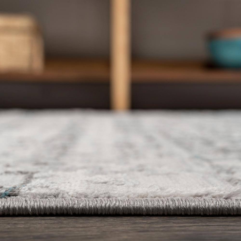 Gray and Turquoise Trellis 8' x 10' Synthetic Area Rug