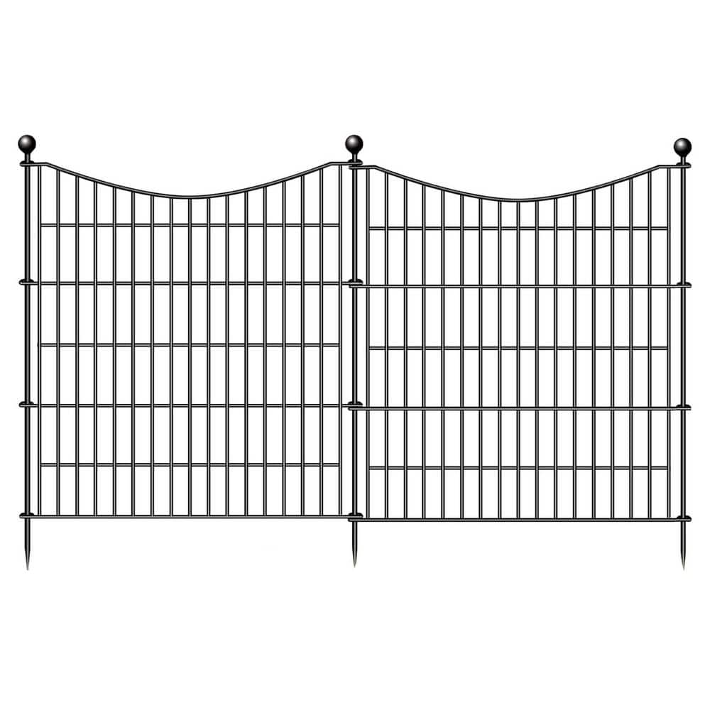 32 in. Rustproof Metal Garden Fence w/ Gate Decorative Panels for Yard Edging, Animal Barrier No Dig Temporary Fencing price history on PriceWatchPro