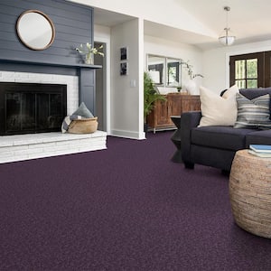 Watercolors II - Wisteria - Purple 38.4 oz. Polyester Texture Installed Carpet