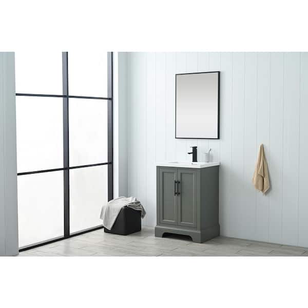 Vannes 24 in. W x 18 in. D x 34.5 in. H Single Sink Bathroom Vanity in Vintage Green with Ceramic Top