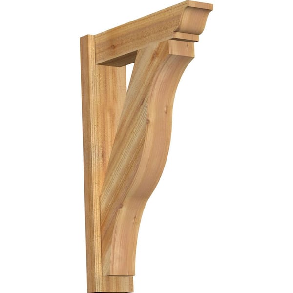 Ekena Millwork 6 in. x 34 in. x 22 in. Western Red Cedar Fuston Traditional Rough Sawn Outlooker