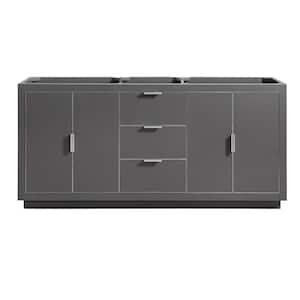 Austen 72 in. W x 21.5 in. D x 34 in. H Bath Vanity Cabinet Only in Twilight Gray with Silver Trim