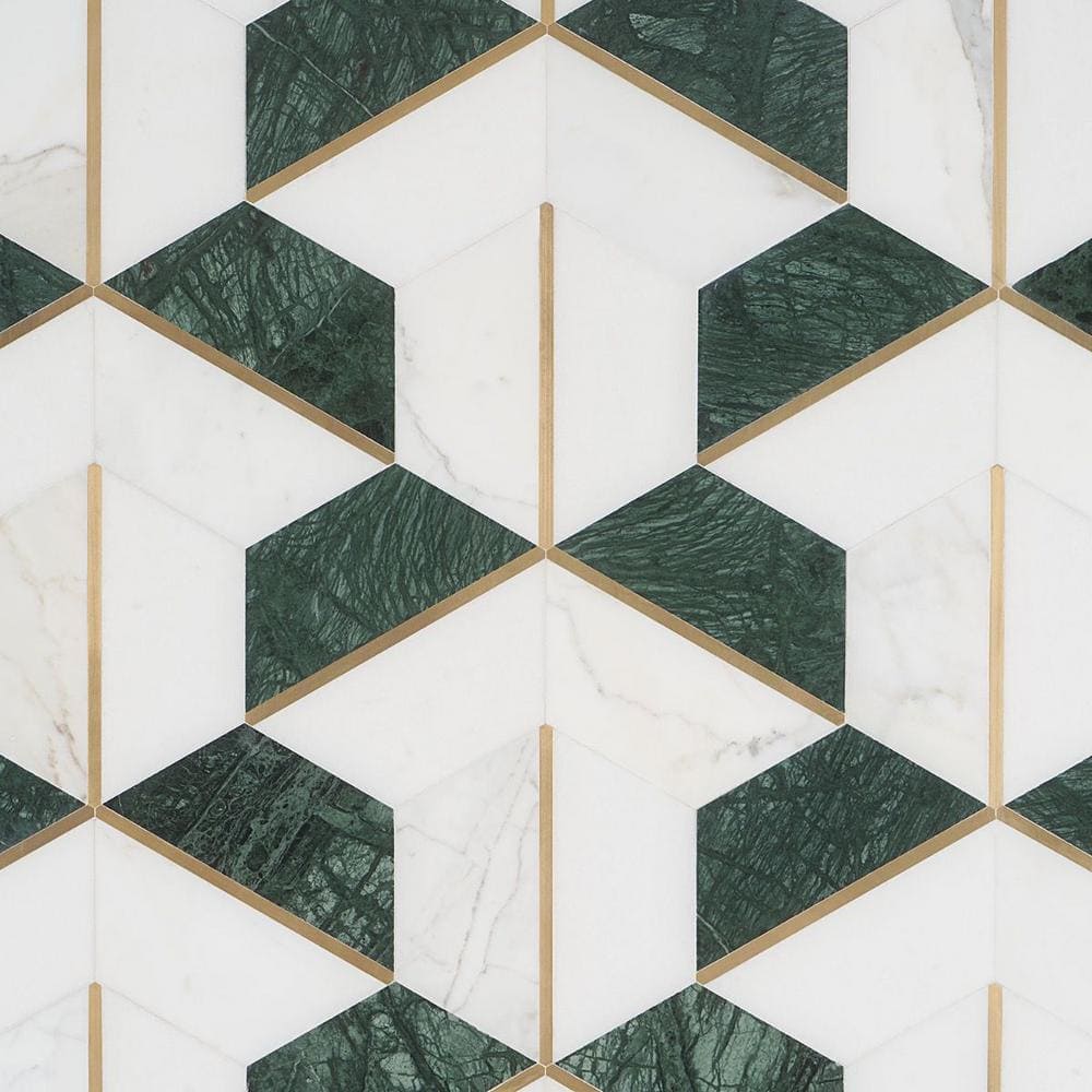 Millenium 10" x 12" Polished Marble Hexagon Mosaic Tile
