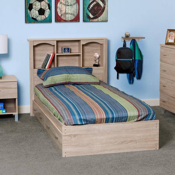 Two Storage Drawers 41109k, Pine Twin Beds With Storage Drawers