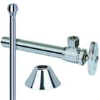 Faucet Kit: 1/2 in. Nom Sweat x 3/8 in. O.D. Comp Multi-Turn Angle Valve with 5 in. Extension, 12 in. Riser and Flange