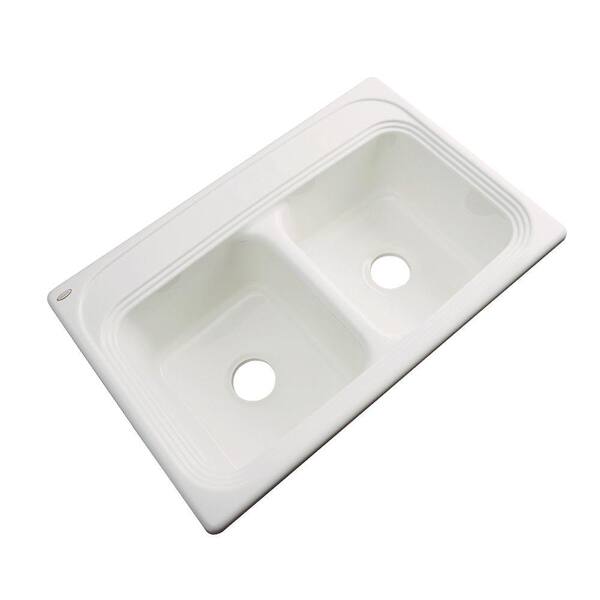 Thermocast Chesapeake Drop-In Acrylic 33 in. Double Bowl Kitchen Sink in Almond