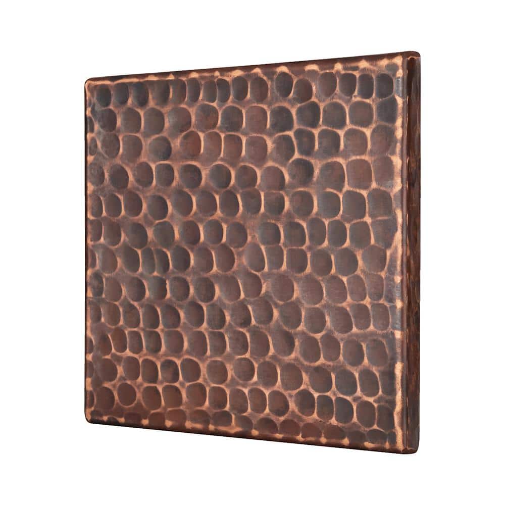 4" x 4" Hammered Copper Tile with Oil Rubbed Bronze Finish