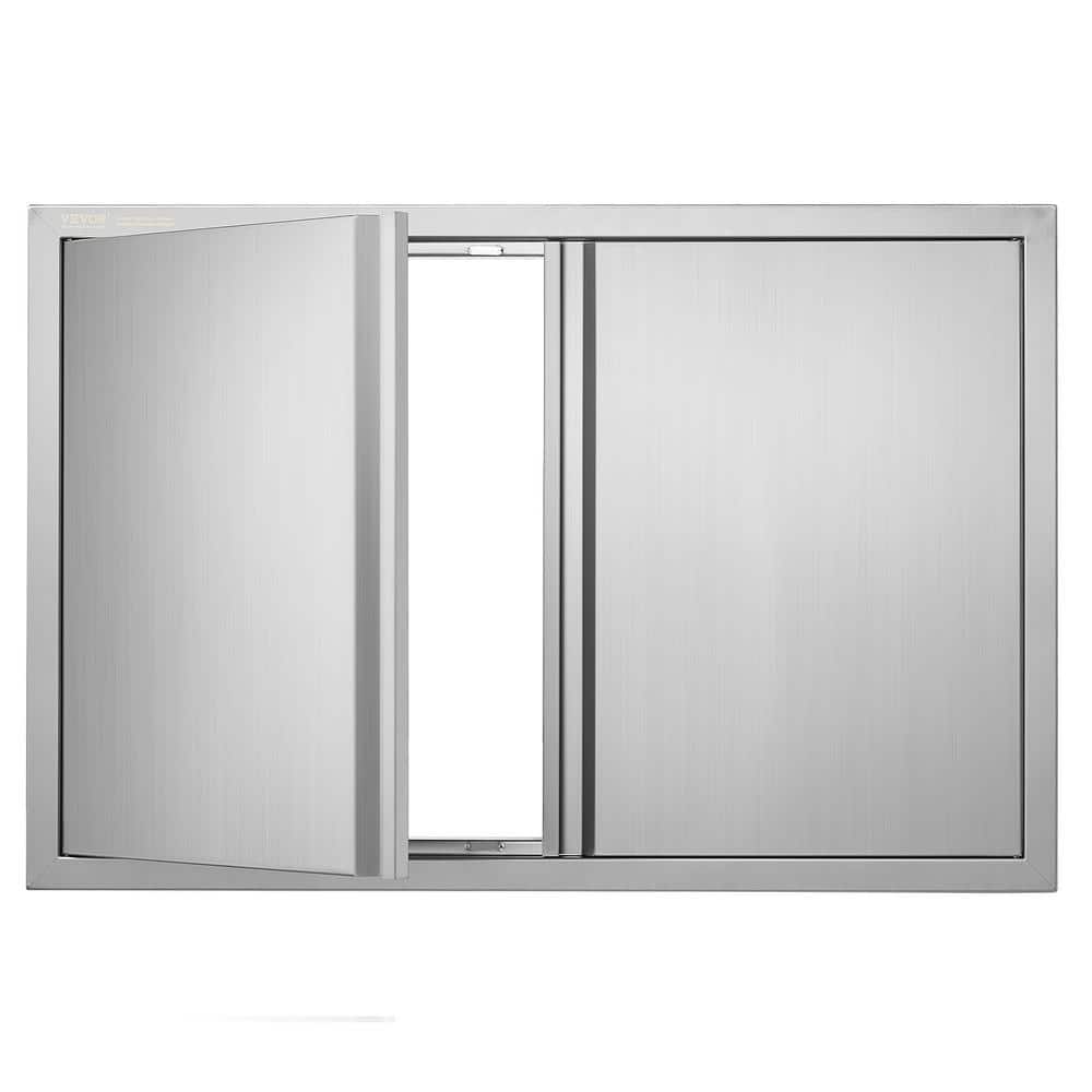 Stainless Steel Double Outdoor Kitchen Access Door, 36x24 Inch
