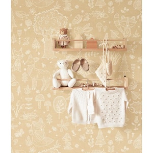 Little Explorers 2-Green Forest Animals Matte Finish Non-Pasted Non-Woven Wallpaper Sample