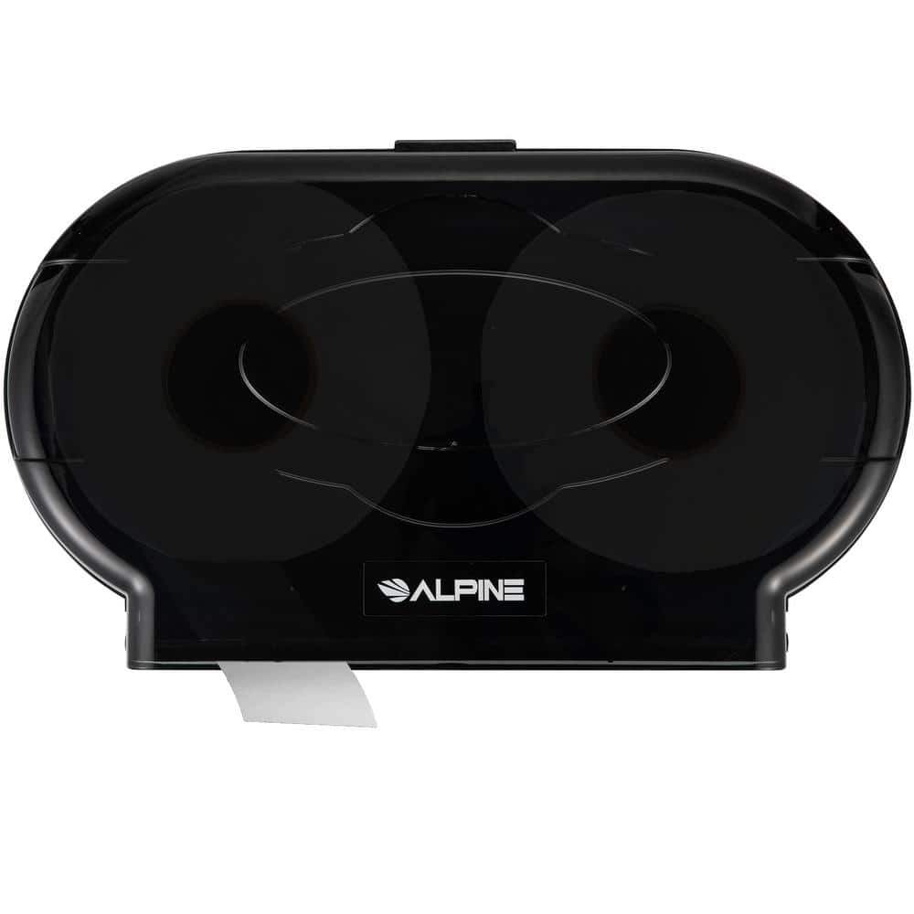 11.85 in. H x 20.3 in. W Black Double Jumbo Roll Transparent Toilet Paper D