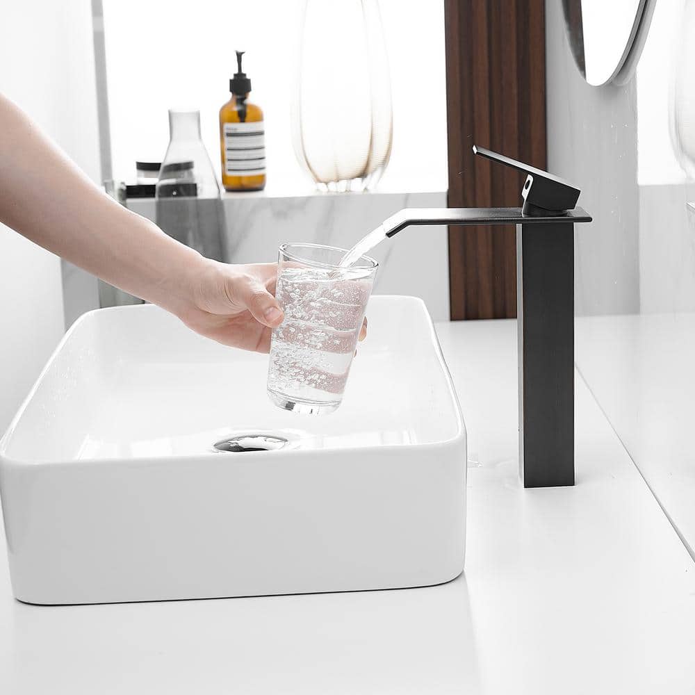 Oil-Rubbed Bronze Tall Vessel Sink Faucet with Drain Assembly