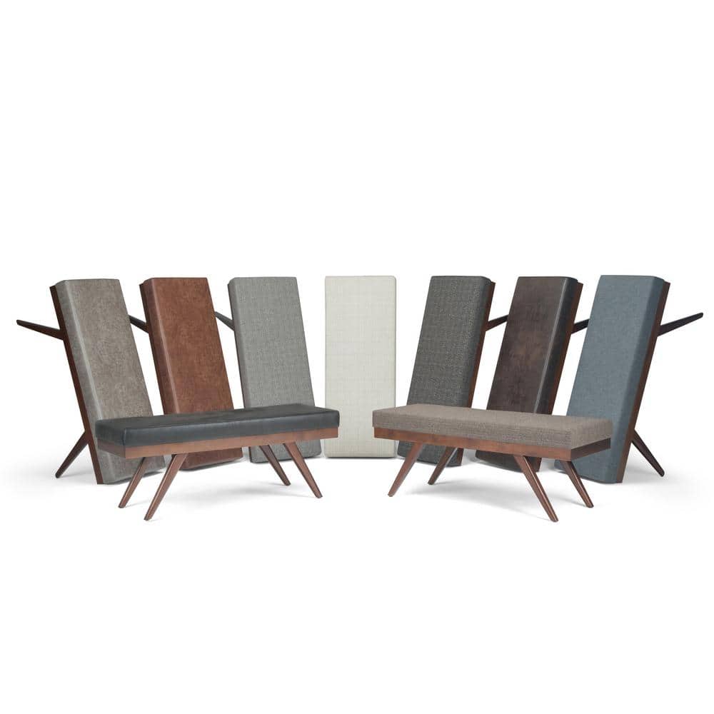 Chanelle 48" Distressed Umber Brown Wood Ottoman Bench