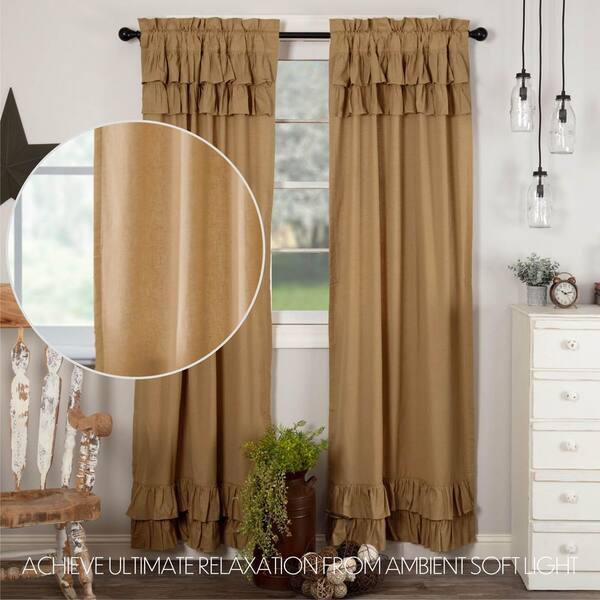 VHC Brands Primitive Patchwork Curtain Panels – 84x40, Tan/Grey/Black Plaid, Rod Pocket, Set Of 2
