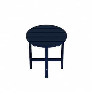 Mason 18 in. Navy Blue Poly Plastic Fade Resistant Outdoor Patio Round Adirondack Side Table