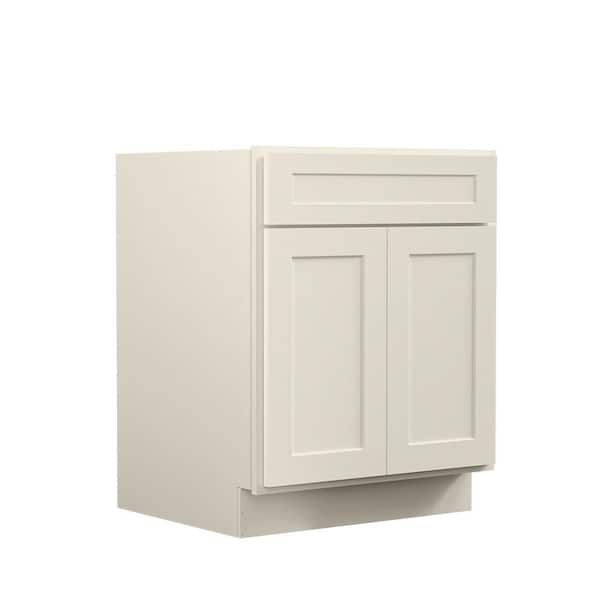 27 in. W x 24 in. D x 34.5 in. H Ready to Assemble Plywood Base Kitchen Cabinet in in Antique White