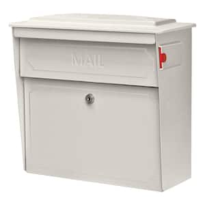 Townhouse Locking Wall-Mount Mailbox with High Security Reinforced Patented Locking System, Cream White