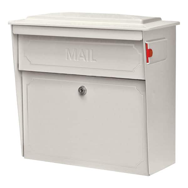 Mail Boss Townhouse Locking Wall-Mount Mailbox with High Security Reinforced Patented Locking System, Cream White
