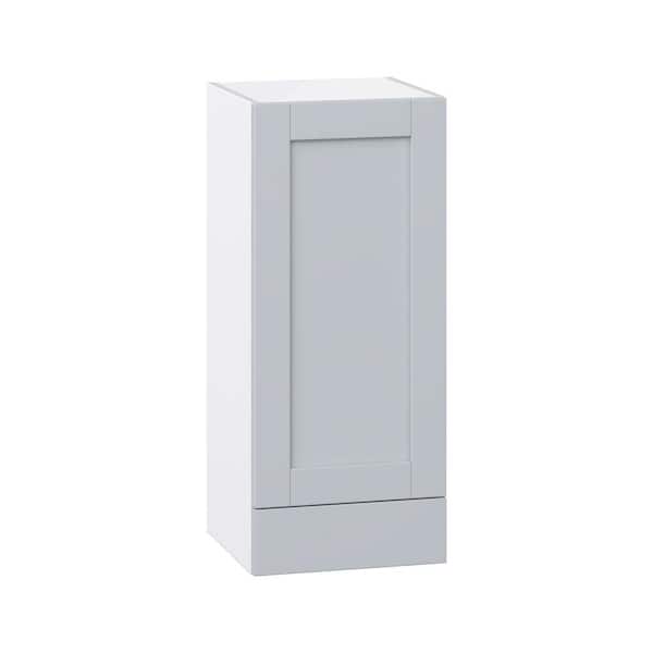 J COLLECTION Milton 15 in. W x 14 in. D x 35 in. H Assembled Shaker Wall Kitchen Cabinet in Light Gray with Drawer