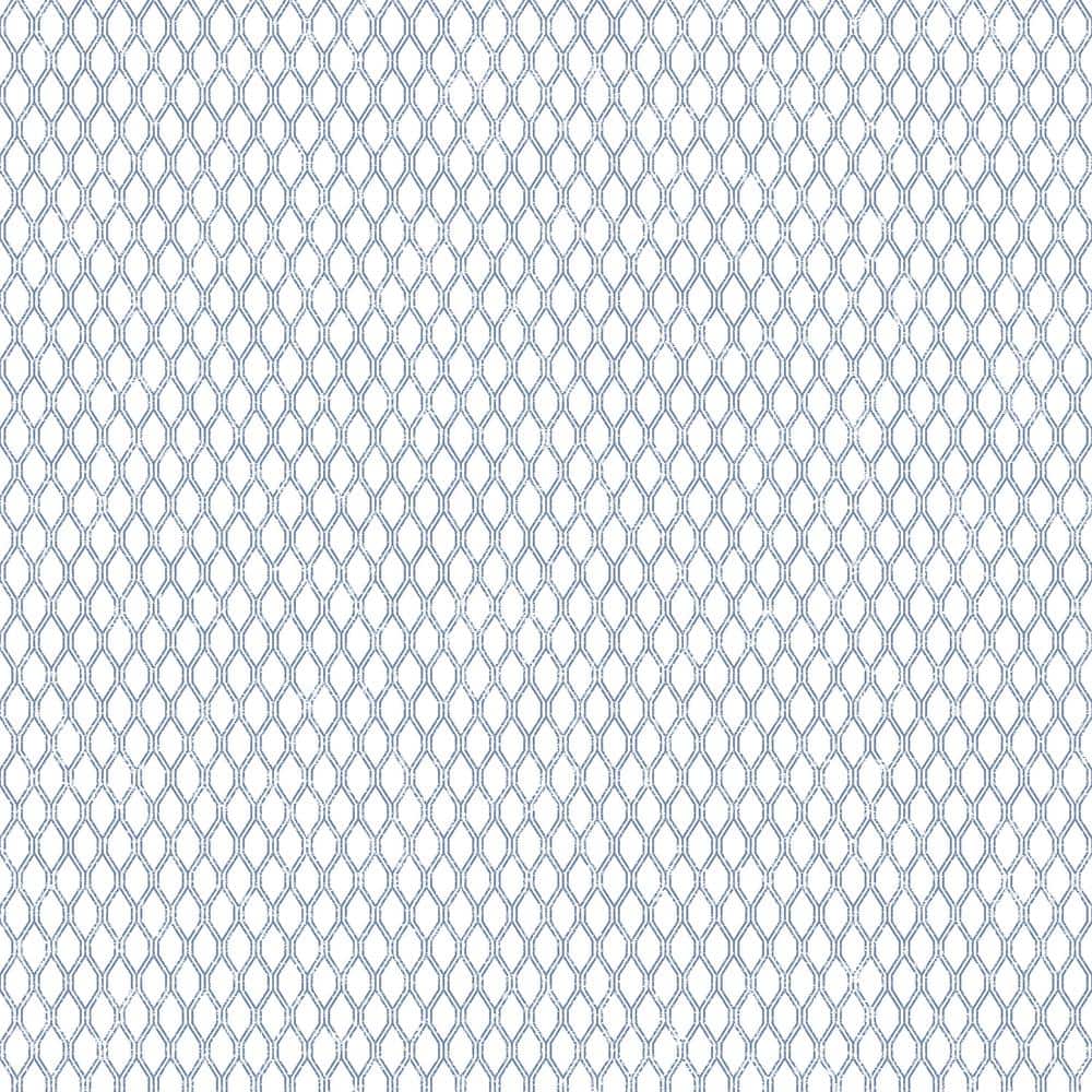 Geometric Double Links Navy Matte Finish Non-Woven Non-Pasted Wallpaper Rol