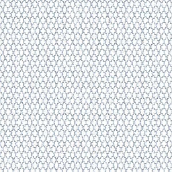 Unbranded Geometric Double Links Navy Matte Finish Non-Woven Non-Pasted Wallpaper Roll