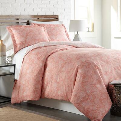 Reversible Blush Faux Silk Quilted Reversible 3 pcs Cal King Queen Coverlet Set