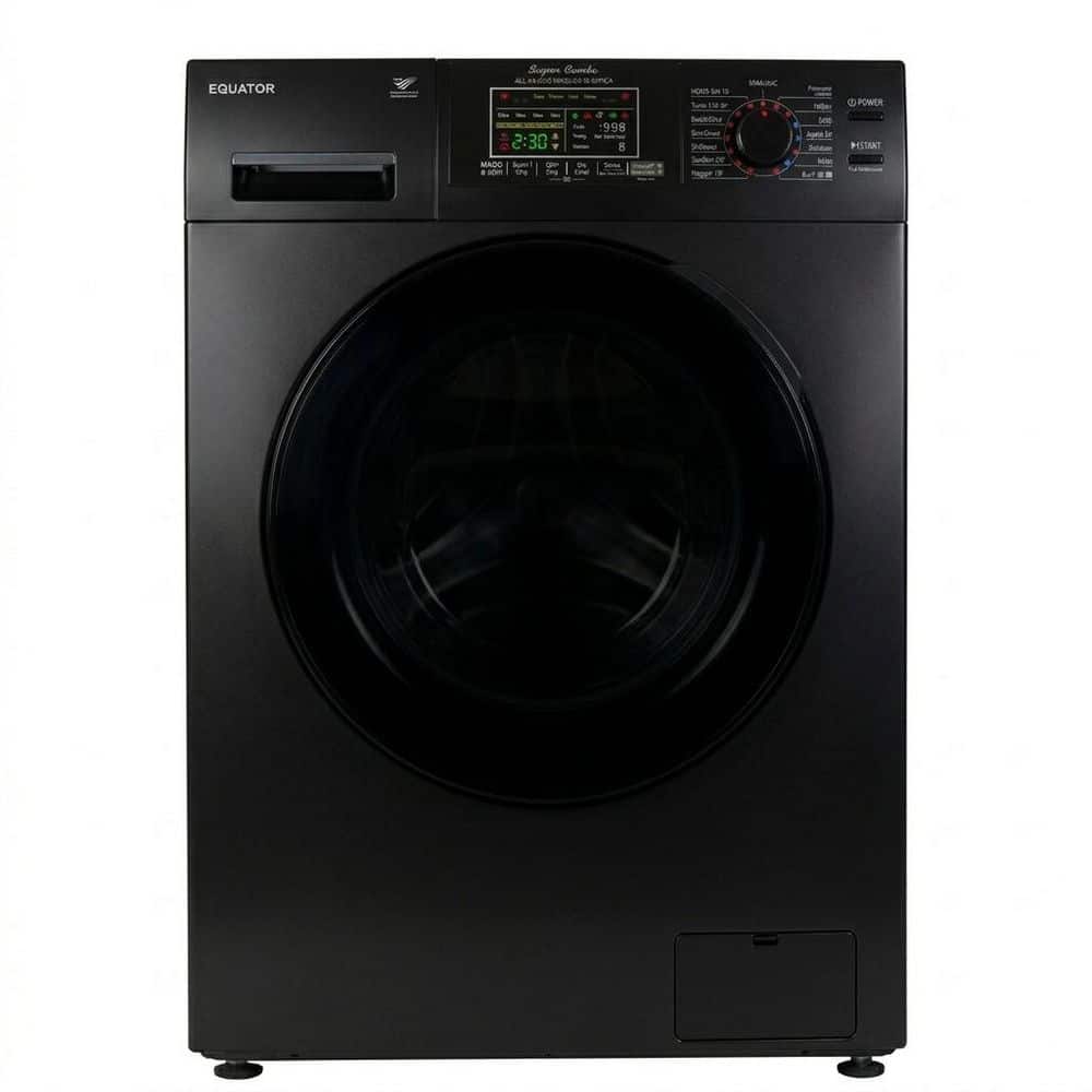 2.47 cu. ft. Electric All-in-One Washer Dryer Combo in Black with 1400 RPM, 110V and 26 lbs. Capacity