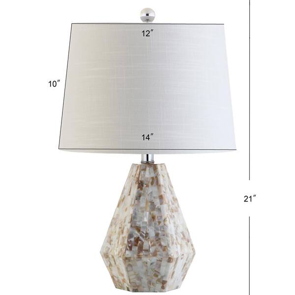 JONATHAN Y Isabella 21 in. Natural Ivory Seashell Table Lamp (Set