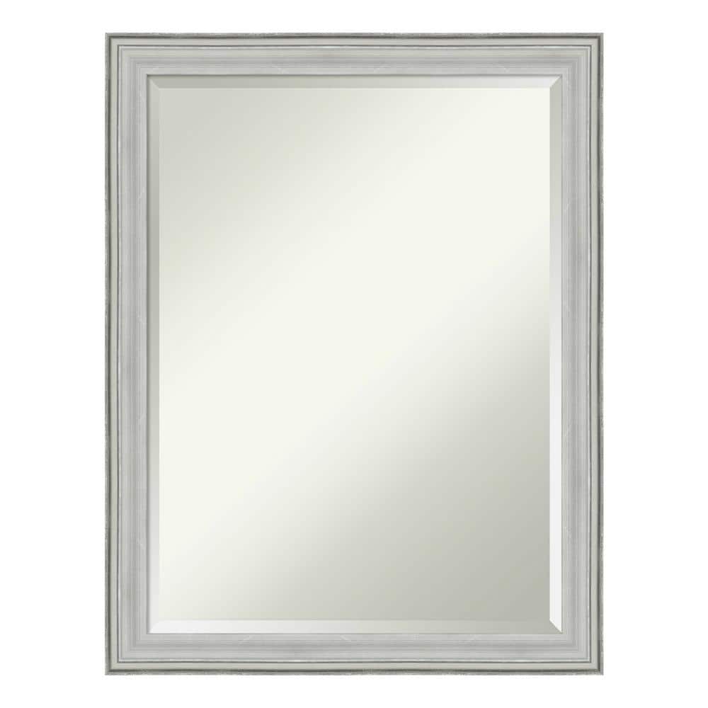 Bel Volto Silver 21 in. x 27 in. Beveled Rectangle Wood Framed Bathroom Wal