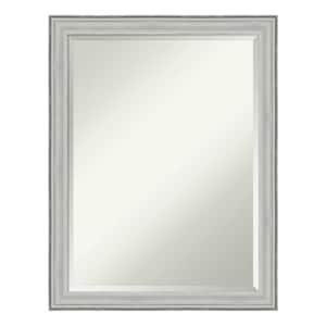 Bel Volto Silver 21 in. x 27 in. Beveled Rectangle Wood Framed Bathroom Wall Mirror in Silver