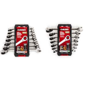 SAE/MM Reverse Ratcheting Combo Wrench Set (14-Piece)