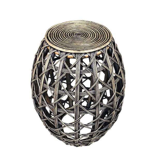 Padma's Plantation Open Weave 18.5 in. Natural Standard Round Rattan End Table