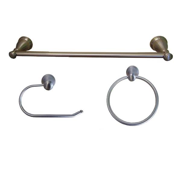 Castilla Collection 3-Piece Bathroom Hardware Kit in Satin Nickel