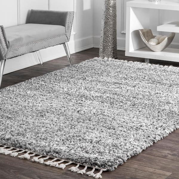 Contemporary Brooke Gray 8 ft. x 11 ft. Shag Area Rug