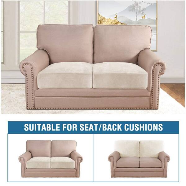 Phewnyzo 2-Piece Large Velvet Stretch Couch Cushion Cover Plush - Main Image