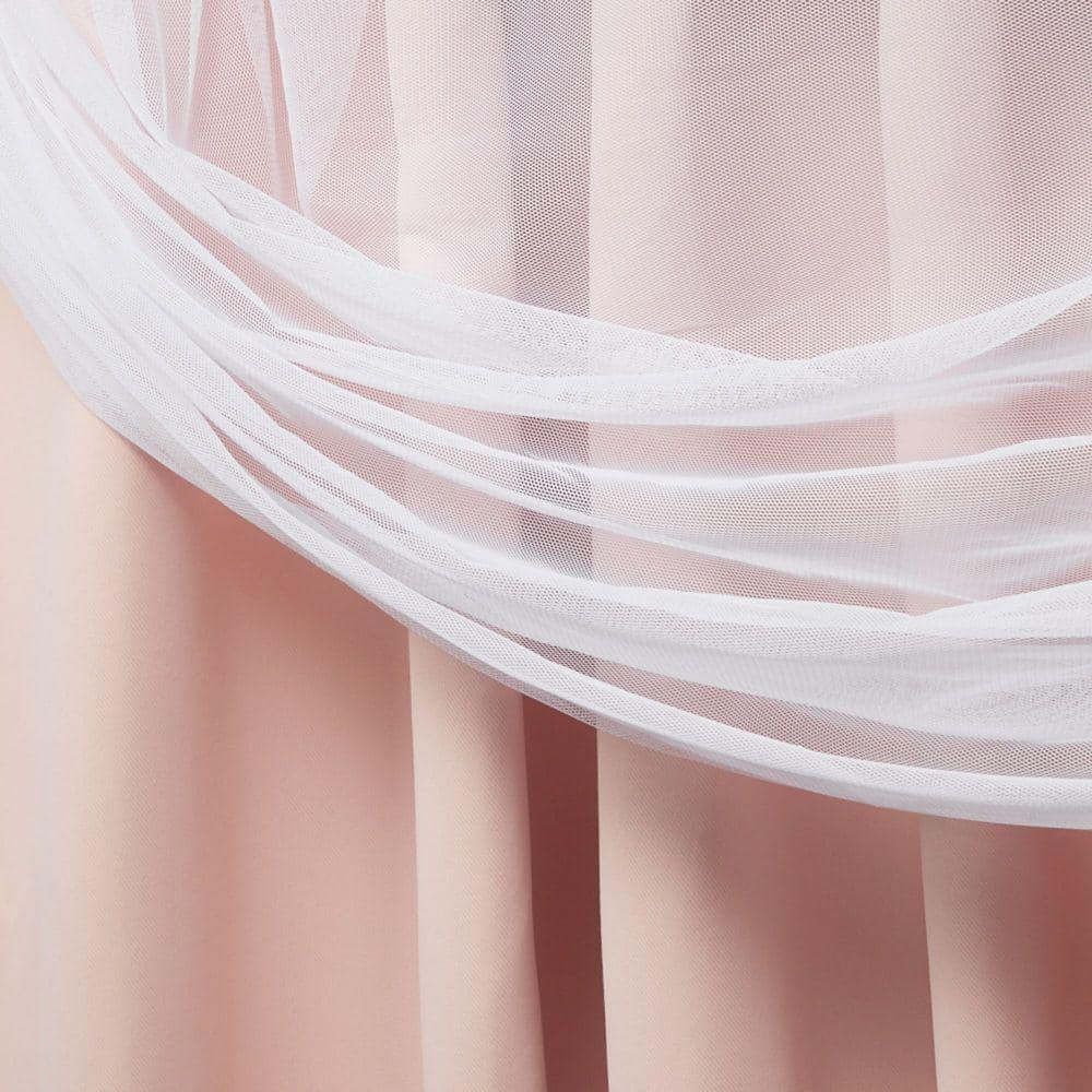 Rose Blush Blackout and Sheer Polyester Window Curtain Panels, 96" x 52"