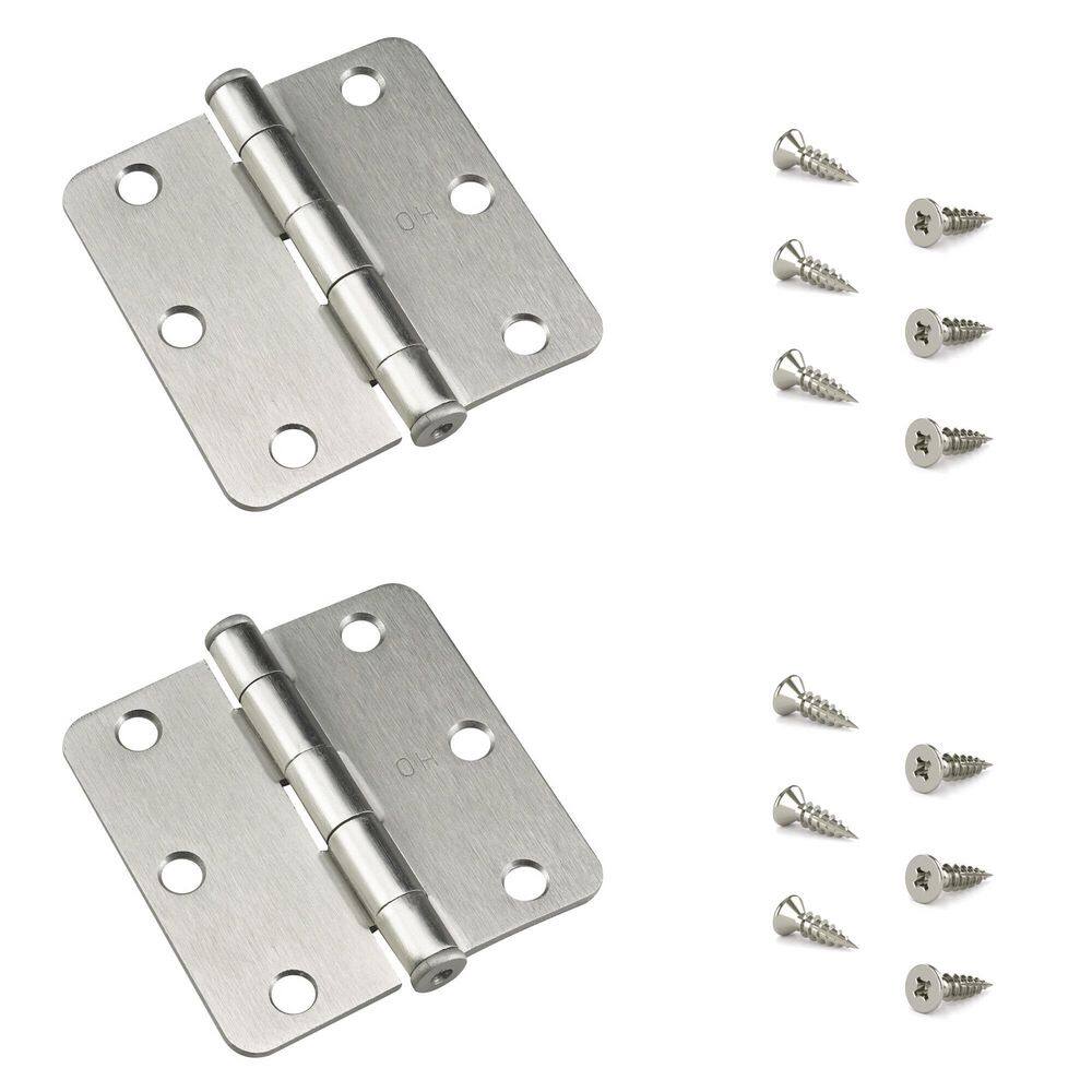 3 in. x 3 in. Brushed Nickel Full Mortise Butt Hinge with Removable Pin (2-Pack) price history on PriceWatchPro