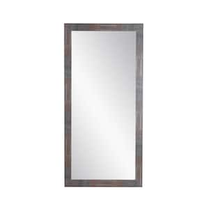 Oversized Brown/Dark Gray/Silver Farmhouse Industrial Rustic Mirror (71 in. H X 32 in. W)