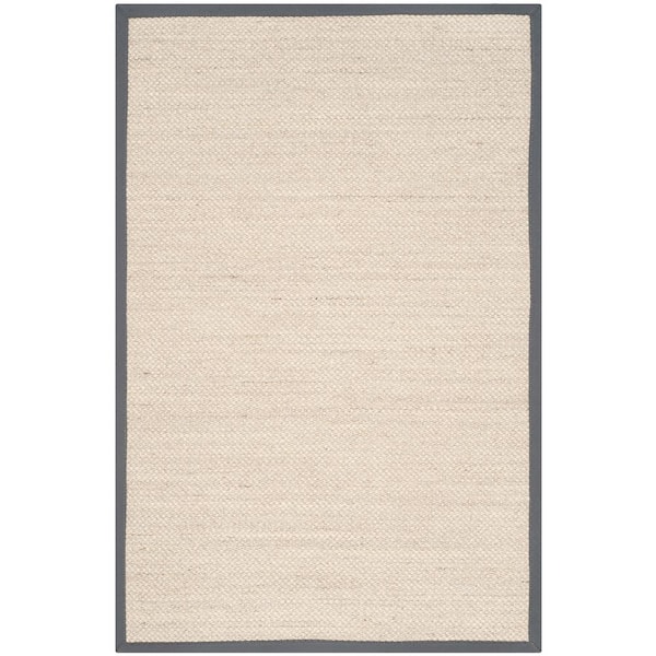 Natural Fiber Marble/Dark Gray 4 ft. x 6 ft. Woven Border Area Rug