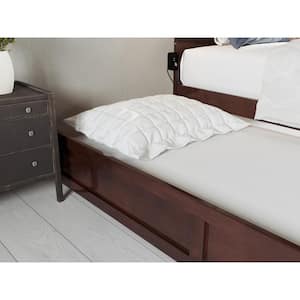 Island Walnut Twin Trundle Roll Out Daybed with wheels