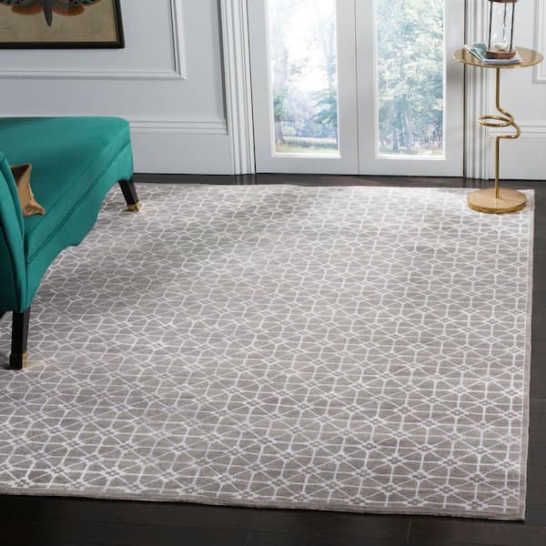 Kensington 6 ft. x 9 ft. Light Brown Contemporary Geometric Lattice Area Rug