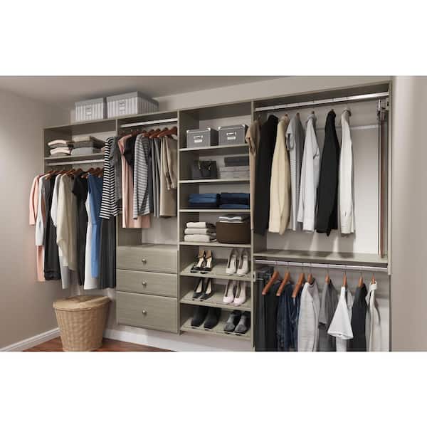 Tribesigns 59.06-ft to 59.06-ft W x 5.77-ft H Brown Ventilated Shelving  Wood Closet System in the Wood Closet Kits department at