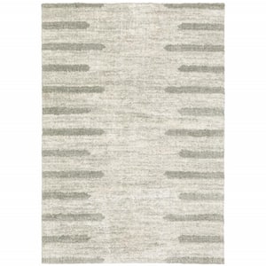 Ivory and Grey 2 ft. x 3 ft. Geometric Area Rug