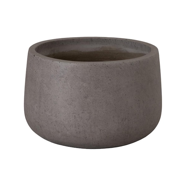 Emissary 19.5 in. L x 13 in. H Gray Terrazzo Round Planter