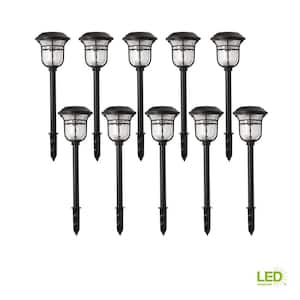 Solar 10 Lumens Black Integrated LED 3000K Warm White Landscape Path Light (10-Pack); Weather/Rust Resistant