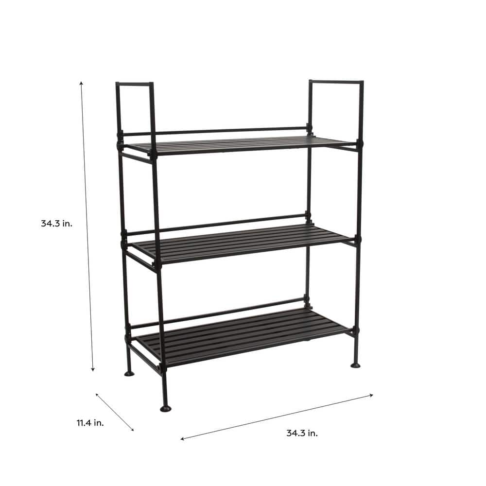 Espresso Wire 3-Tier Adjustable Shelving Unit