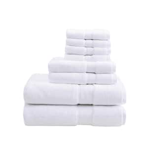 800GSM 8-Piece White 100% Premium Long-Staple Cotton Bath Towel Set