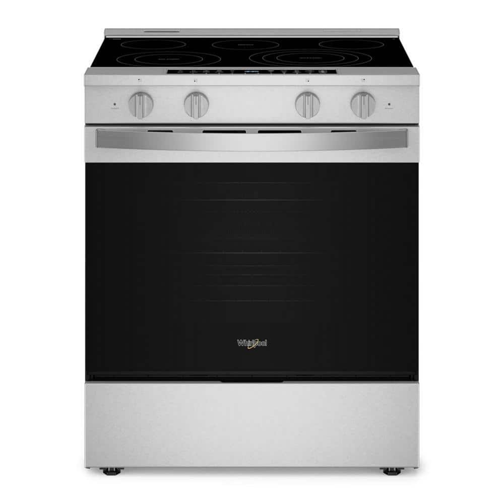 Whirlpool 30 in. 5-Burners Smart Slide-In Electric Range in Fingerprint Resistant Stainless Steel with No Preheat Air Fry