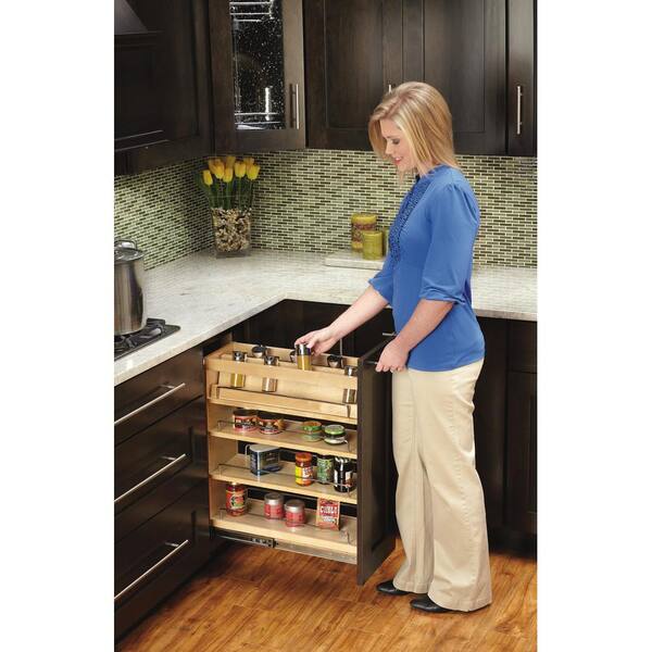 Pull Out Organizer With Wood Base 448 Bc 8c, Spice Cabinet Pull Out Organizer