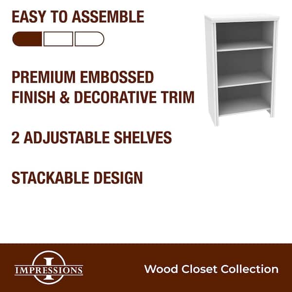 Impressions 25 in. W White Base Organizer for Wood Closet System