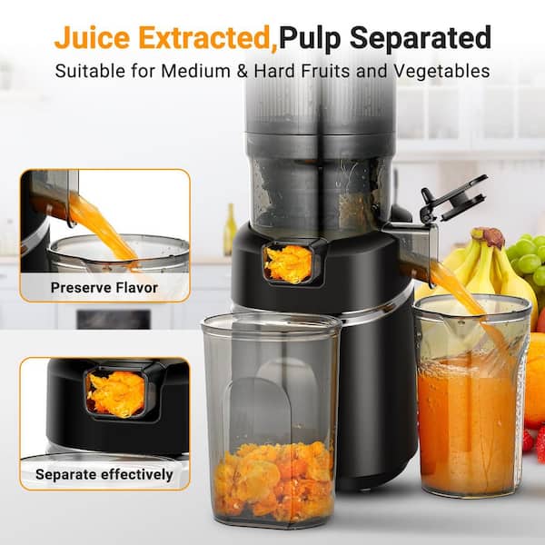 amzchef 250 W 68 oz. Black Masticating Juicer with 5.8 in. Extra